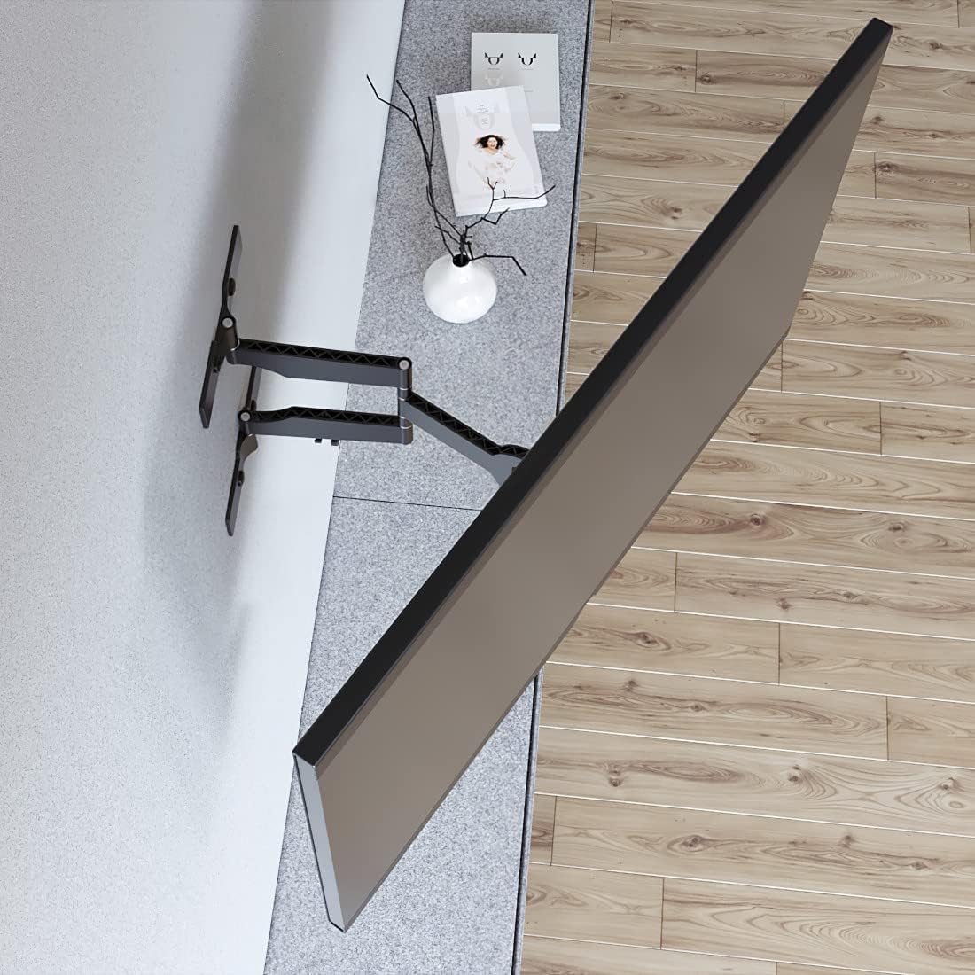 Thumbnail 2 de Support mural TV Hama Extra Plat inclinable pivotant (19 à 48 pouces) – VESA 100×100 à 200×200, charge 40 kg, garantie 10 ans