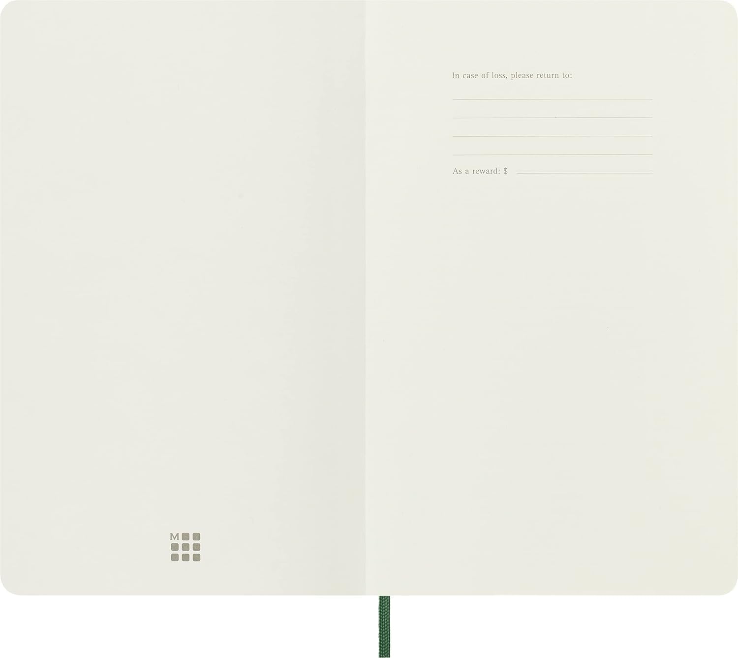 Detalle de Moleskine Classic Notebook, Large - Myrtle Green, 13 x 21 cm, 192 pages