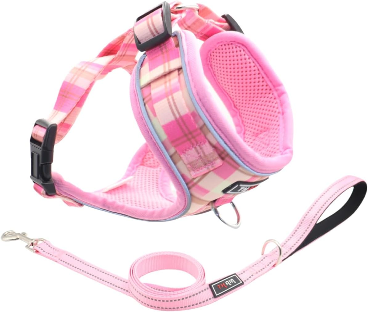 Thumbnail 6 de THAIN Reflective Dog Harness & Leash Set – No-Pull Design, Large (L), Beige