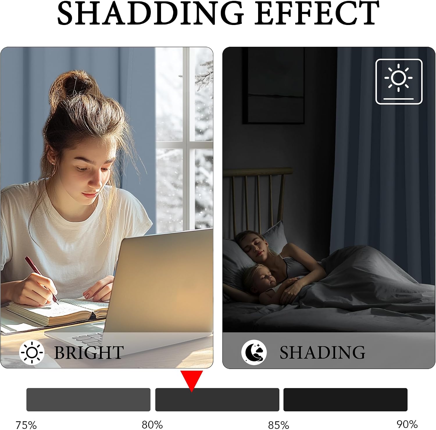 Thumbnail 1 de KGORGE Ösen Gardinen blickdicht kurz für Kinderzimmer (2er Set, 135 x 140 cm) – Thermovorhang, Blackout & Kälteschutz