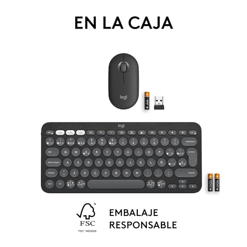 Thumbnail 10 de Logitech Pebble 2 Combo (teclado y ratón inalámbricos) con Logi Bolt y Bluetooth, QWERTY español/grafito