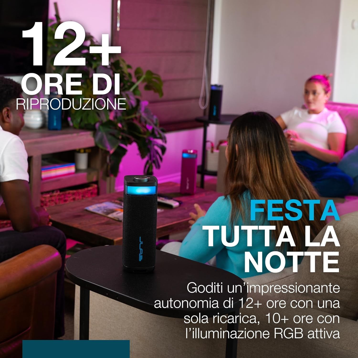 Thumbnail 1 de JLab JBuds Party cassa Bluetooth portatile da 30W con luci RGB e resistenza IP56 (blu navy)