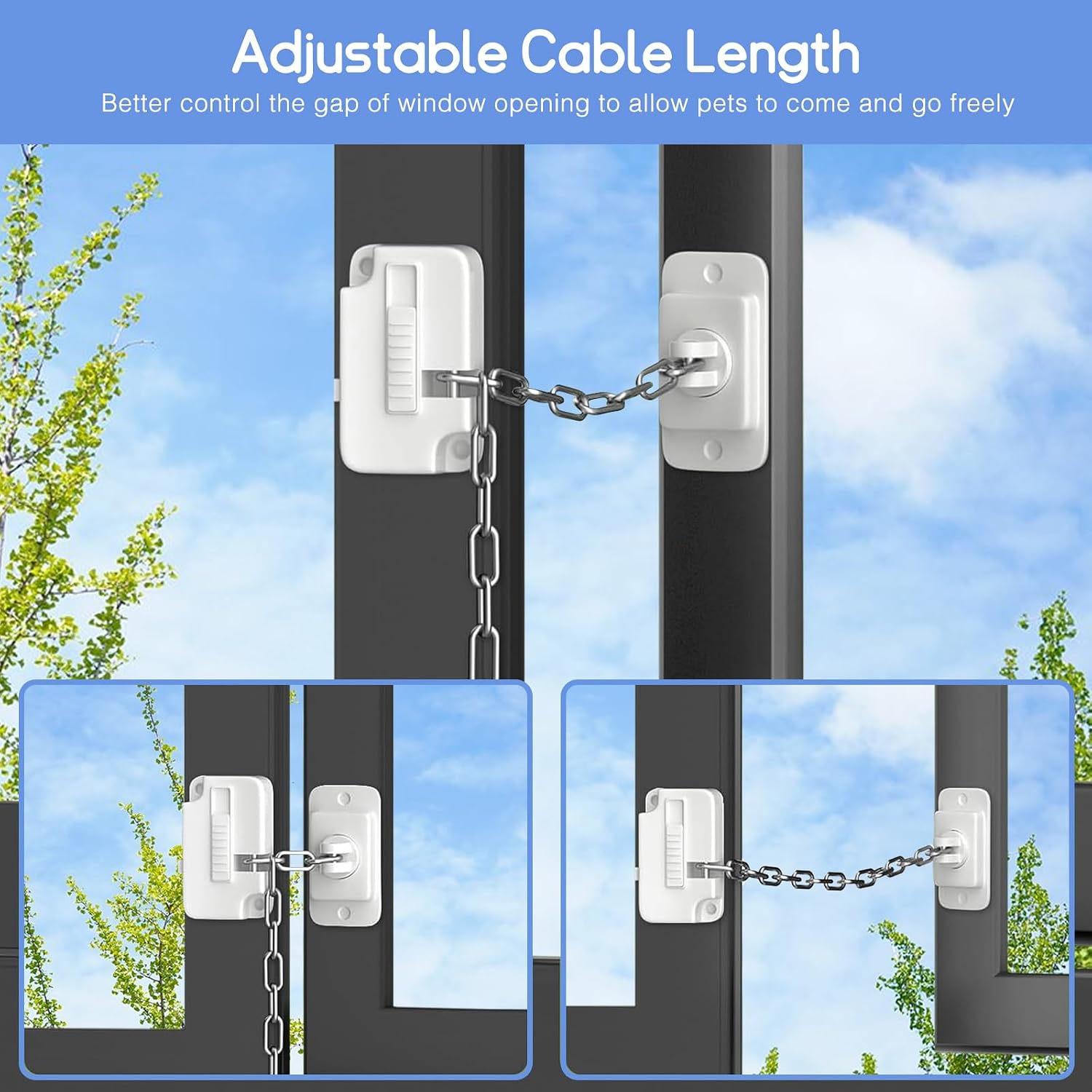 Thumbnail 2 de VidFair 2PCS Window Locks for Upvc Windows – Self-Adhesive Child Safety Window Restraints