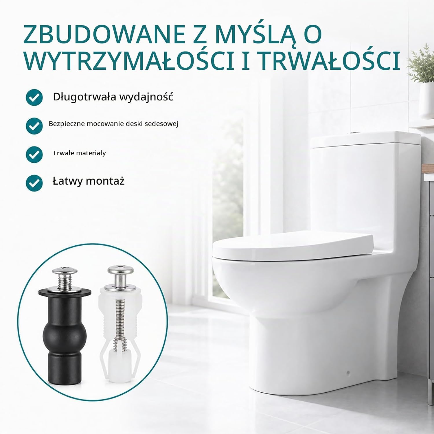 Thumbnail 6 de Amlif 111143 – zestaw mocujący do deski sedesowej, 8 elementów