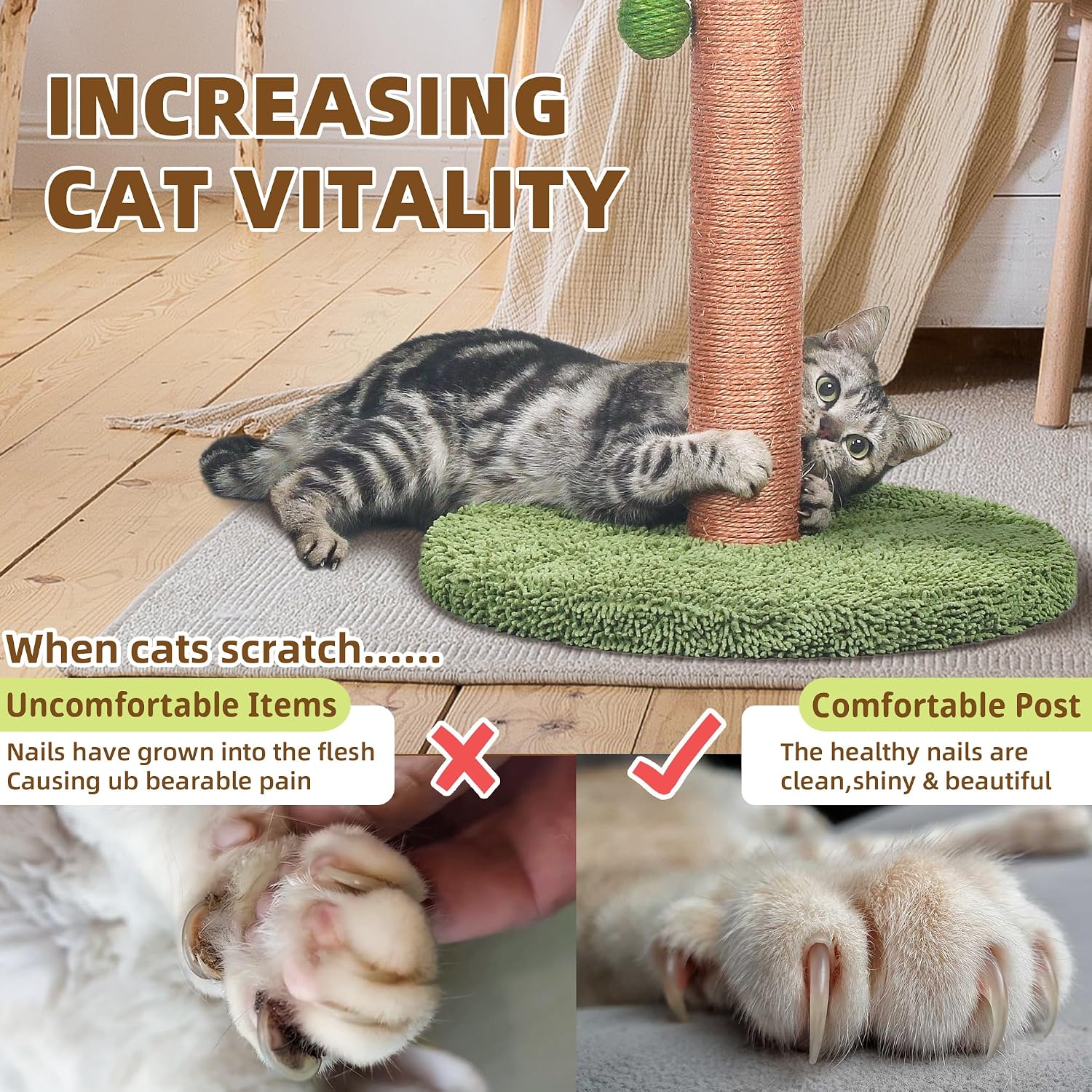 Detalle 2 de Cat Scratching Post 84 cm for Kittens