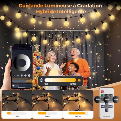 Detalle de Guirlande Lumineuse Exterieure 33,3M - G40 LED avec App & Télécommande par Roravilila