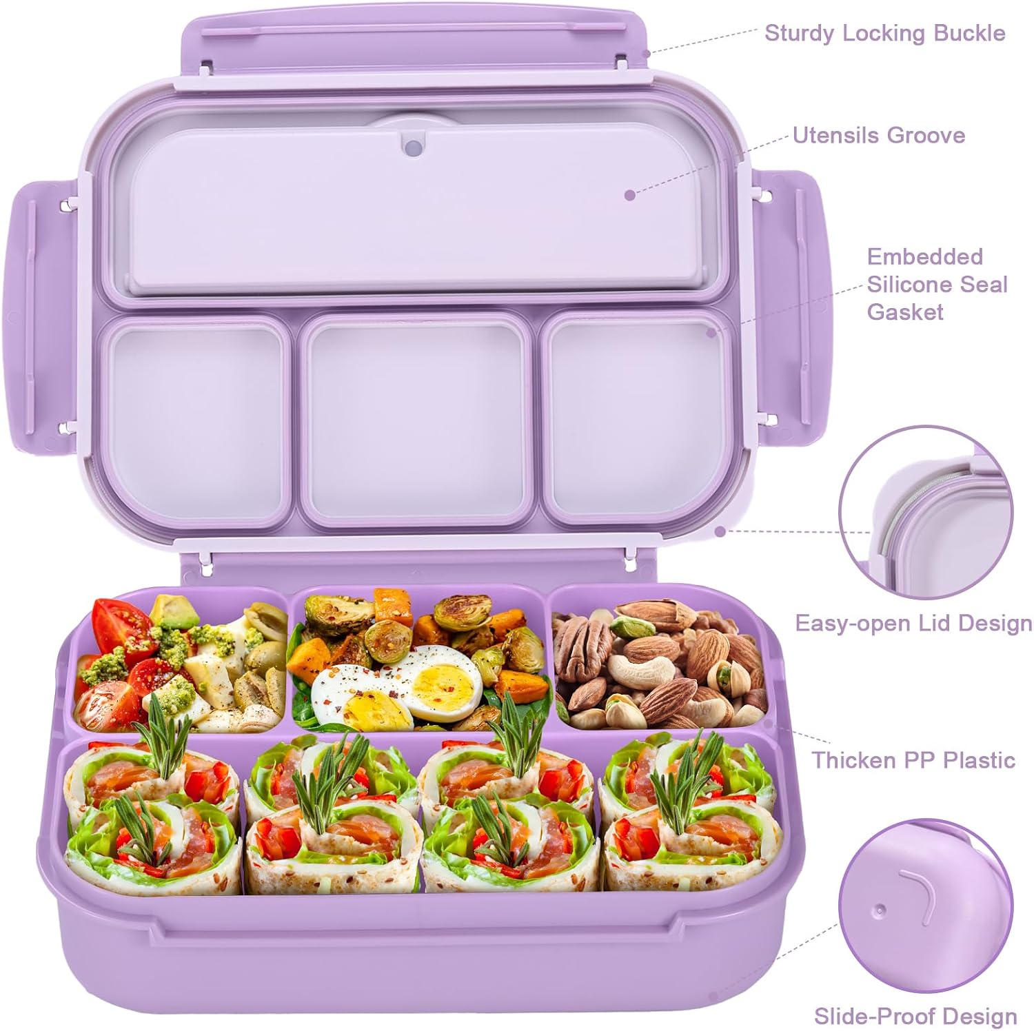 Detalle de Bento Box Adult Lunch Box 40 oz lunch container 🍱