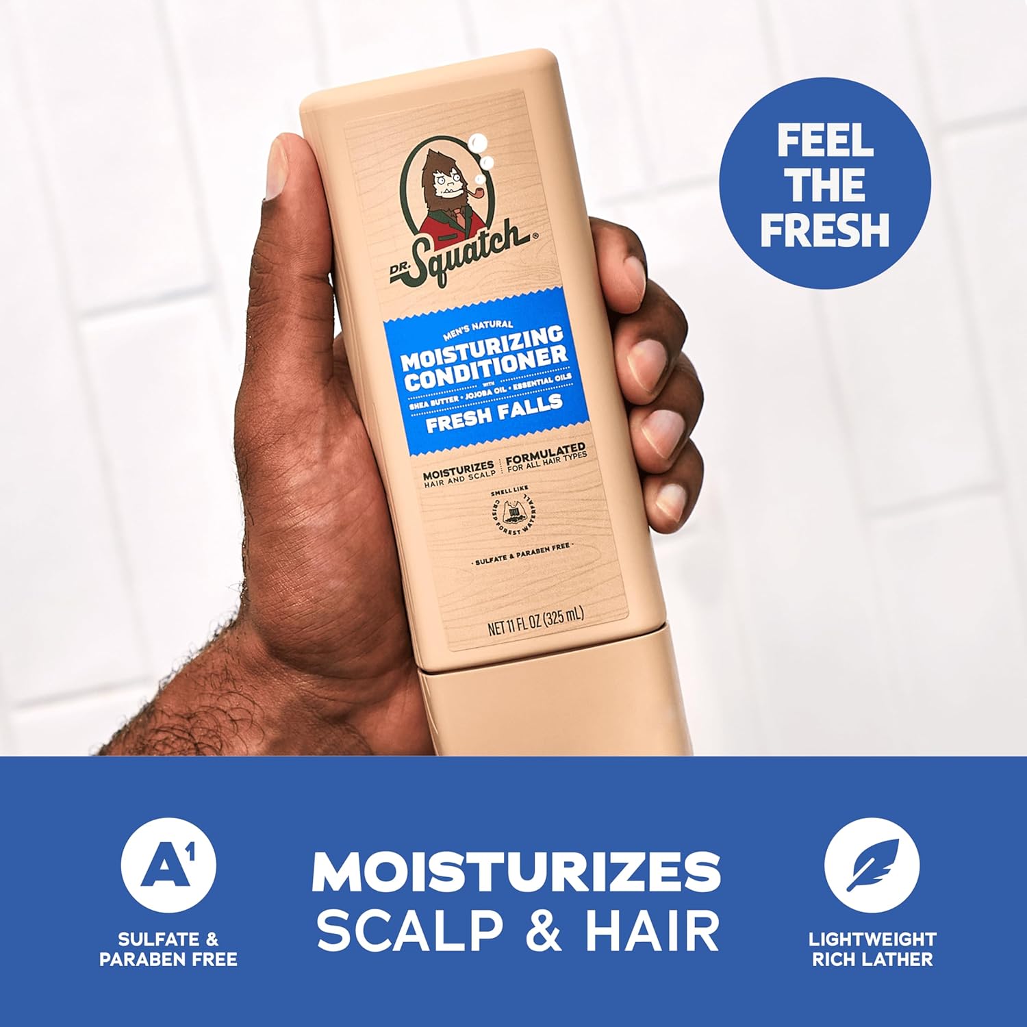 Detalle de Dr. Squatch Natural Men's Shampoo and Conditioner Set – Healthy, Full-Looking Hair