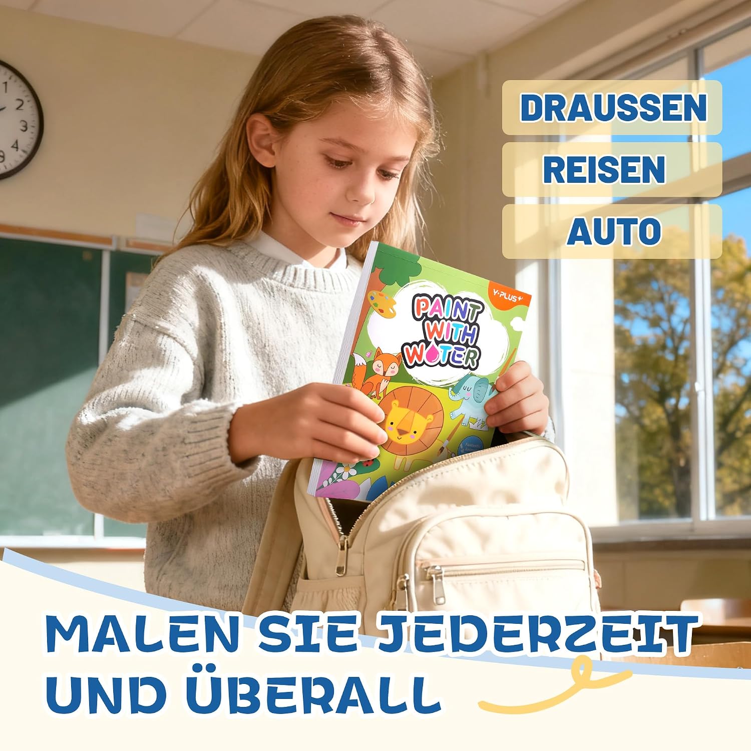Thumbnail 6 de YPLUS Malbuch mit Wasserfarben für Kinder