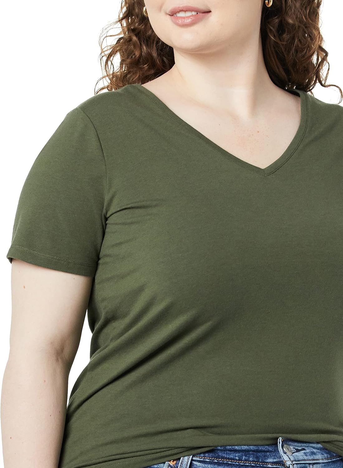 Thumbnail 5 de Amazon Essentials Women’s Plus Size Short-Sleeve V-Neck T-Shirt (Multipacks)