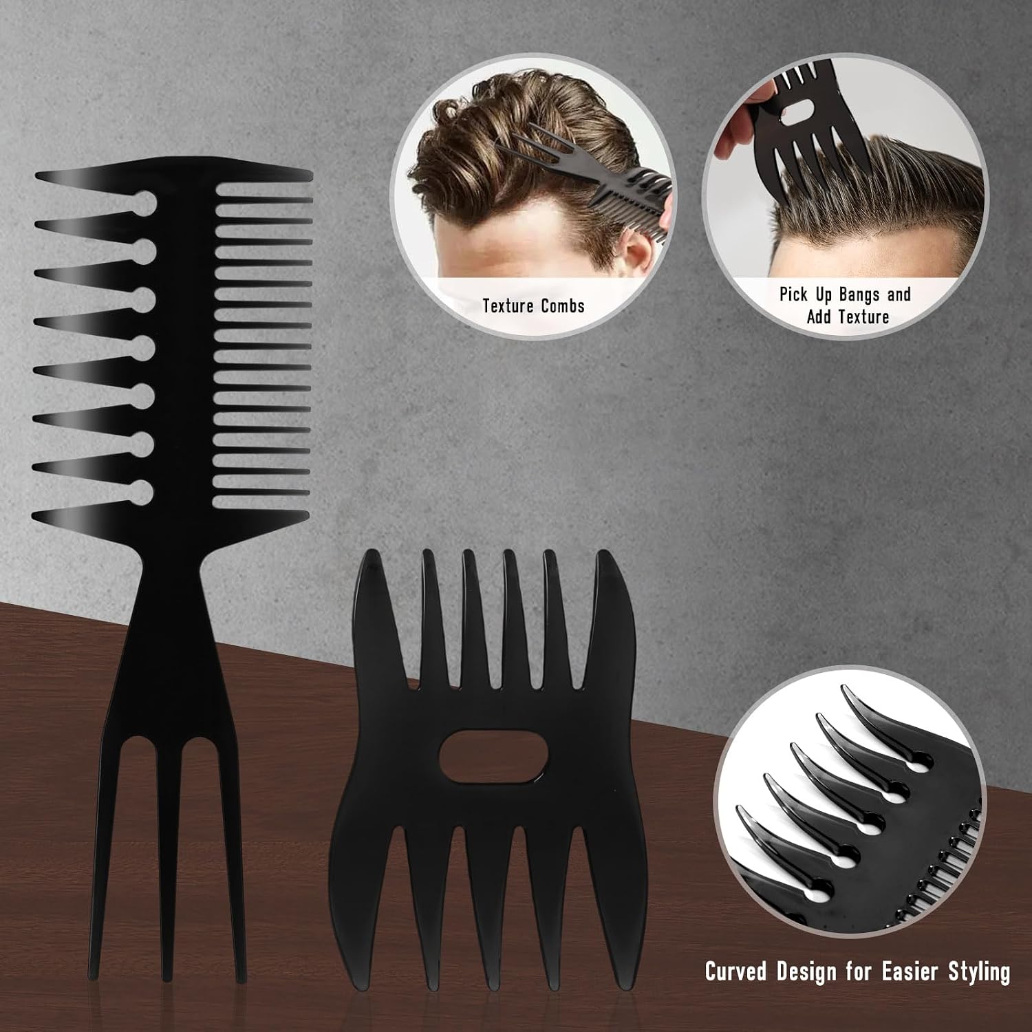 Thumbnail 4 de Dylapick Haarbürste Kamm Männer Styling – Rundbürste, Wildschweinborsten & Texturkamm im Set