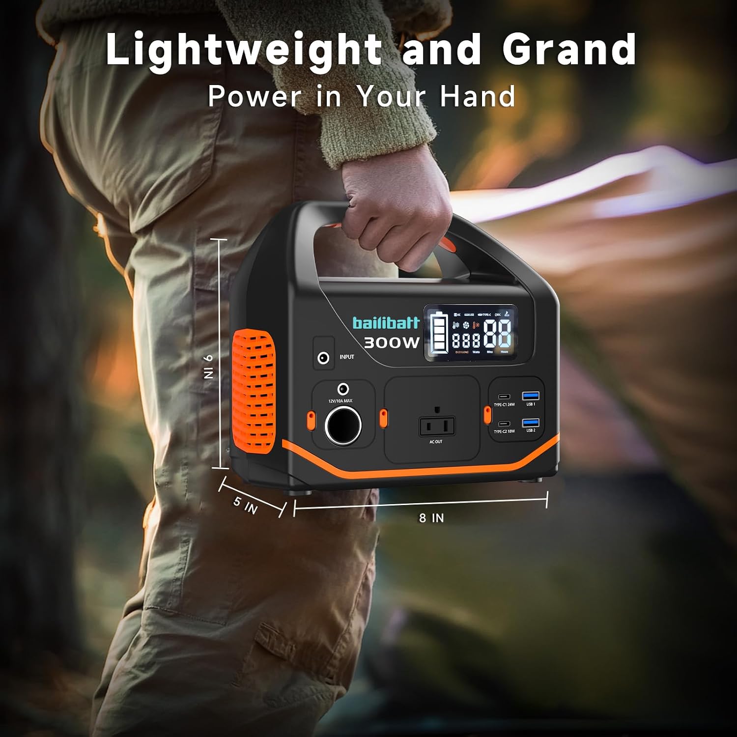 Detalle de BailiBatt Portable Power Station 300W