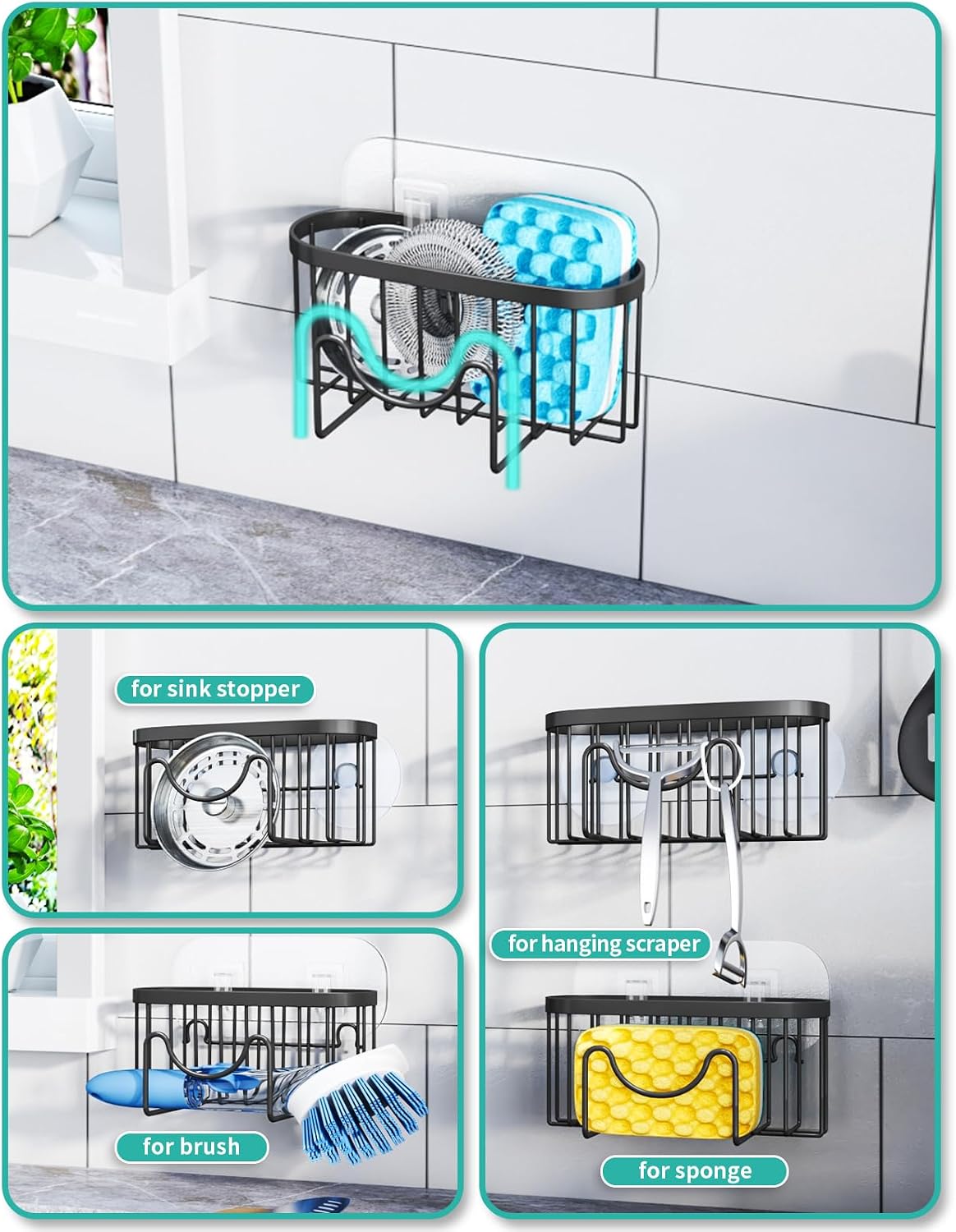 Thumbnail 1 de HapiRm Multifunctional M-Shaped Sponge Holder for Kitchen Sink