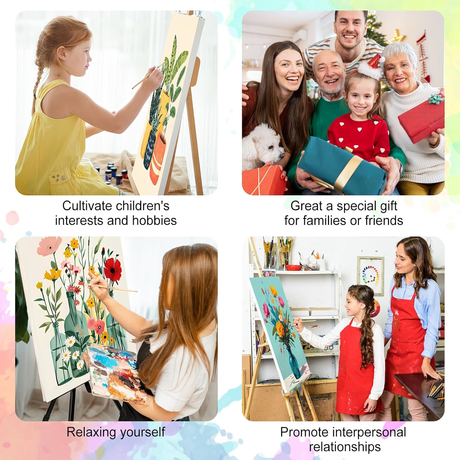 Thumbnail 6 de GEEHEIY Paint by Numbers for Adults with Frame – Flowers (8 x 12 inch)