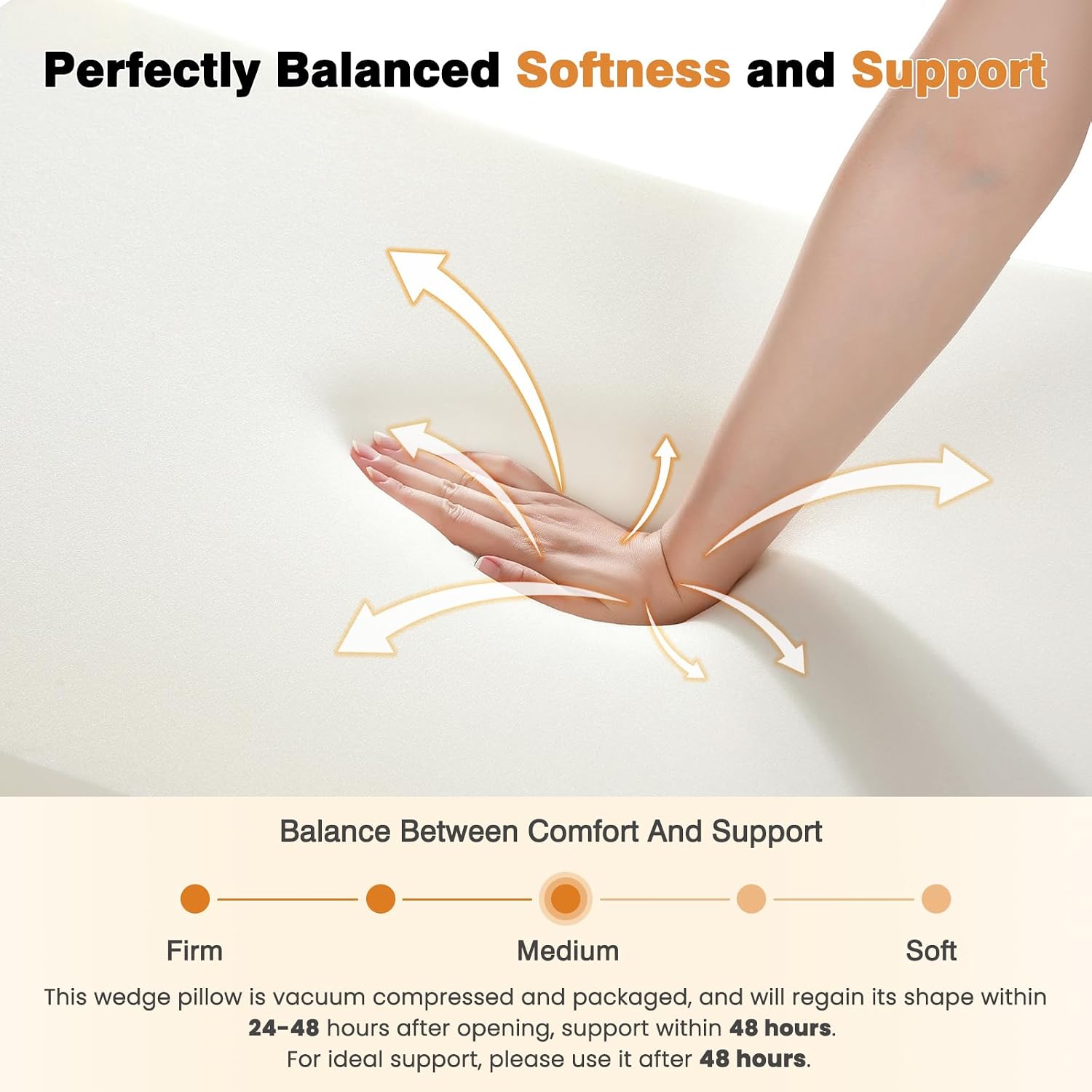 Thumbnail 2 de Vekkia 34-Inch Extra-Long Wedge Pillow: Full Upper-Body Support for Back, Arms, and Comfort