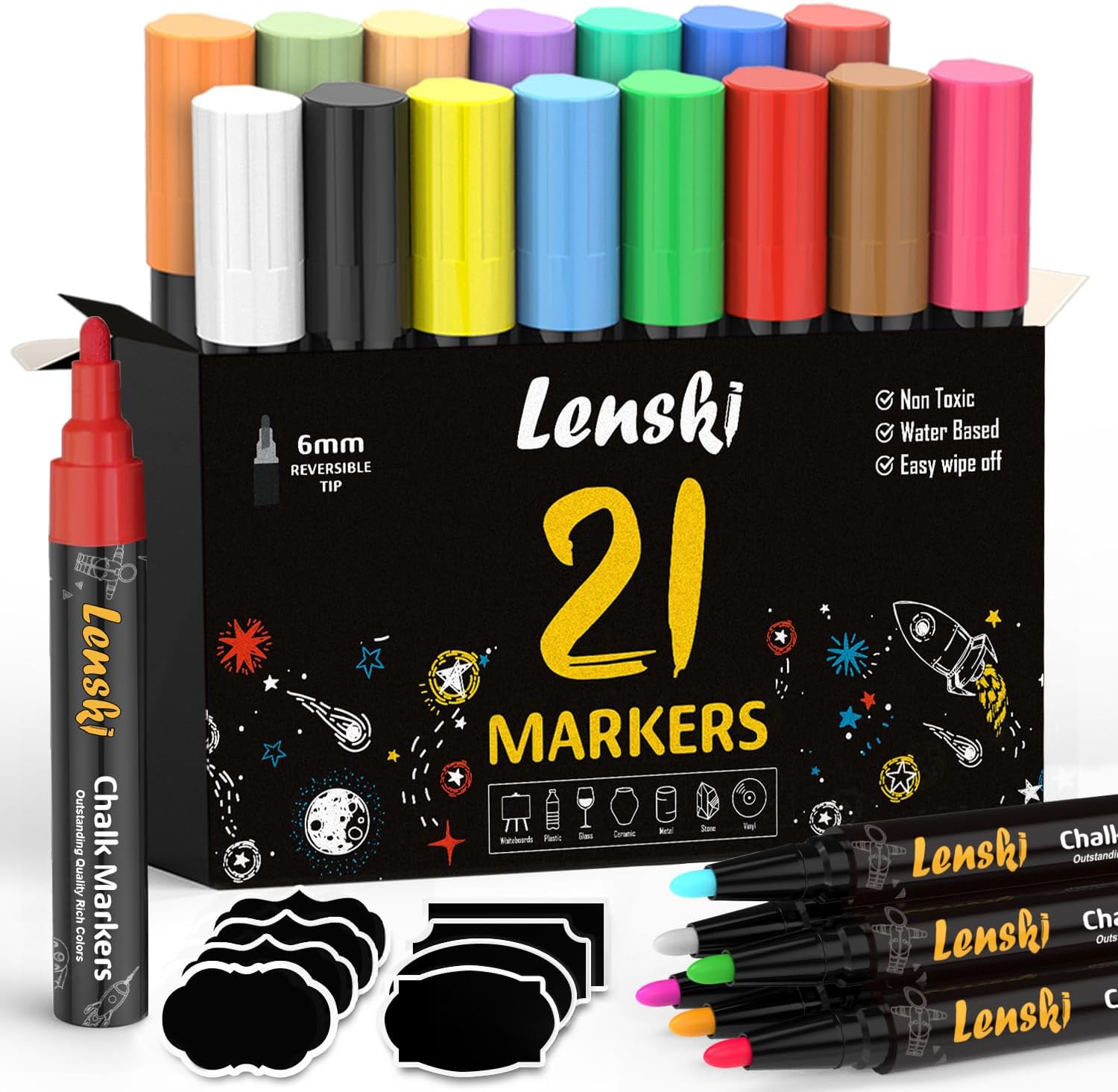 Lenski 21 Kreidestifte für Fenster 🖍️