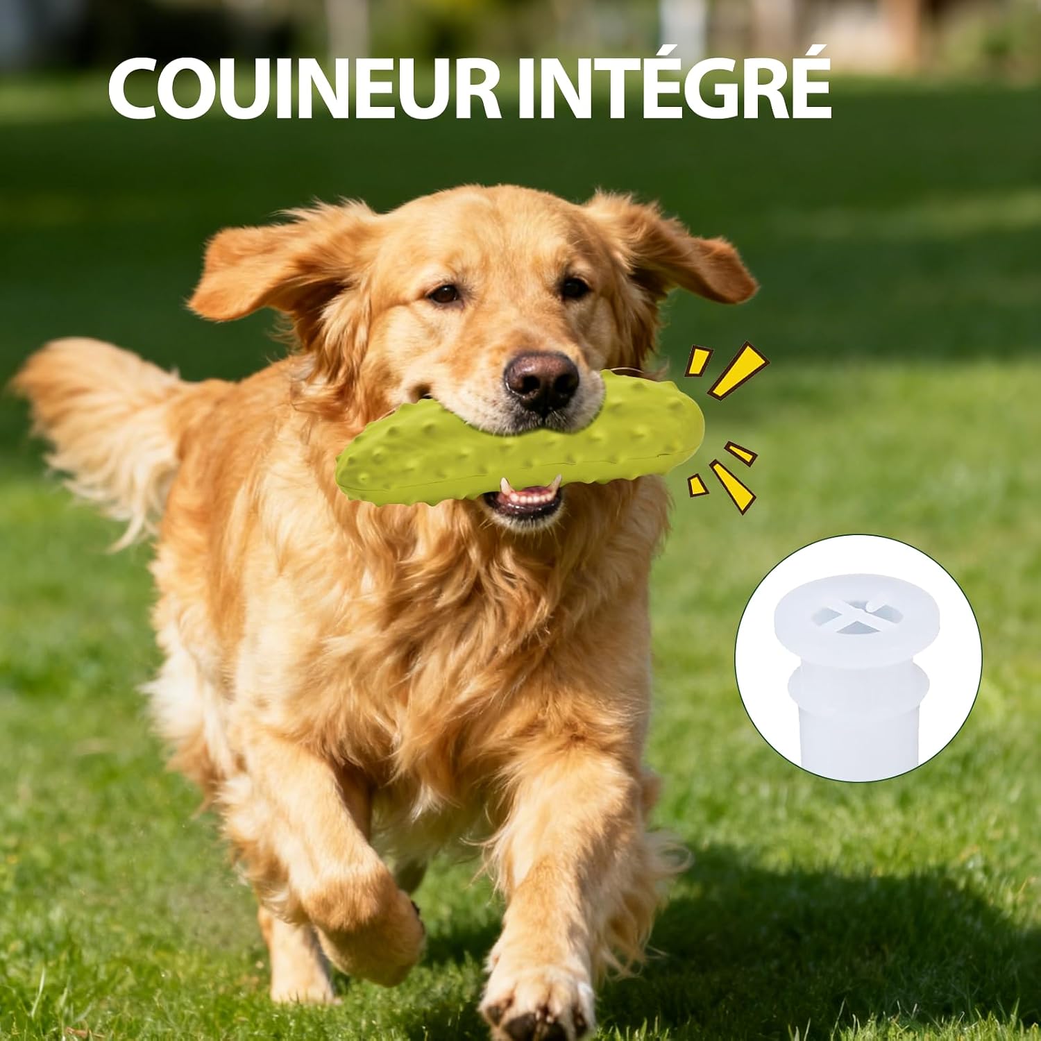 Detalle de LIFLIX Lot de 2 Jouets à couineur pour Chien – Forme concombre, caoutchouc résistant pour mâcher, taille moyenne à grande