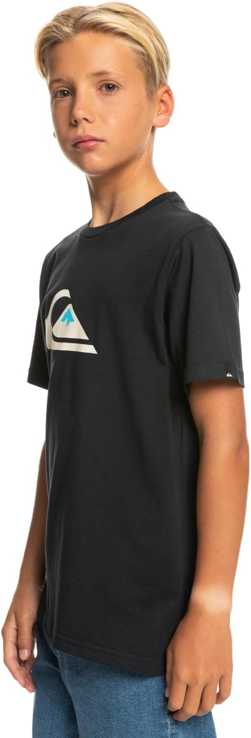 Detalle de Quiksilver Comp Logo Screen Tee per Ragazzo – Maglietta traspirante con logo frontale