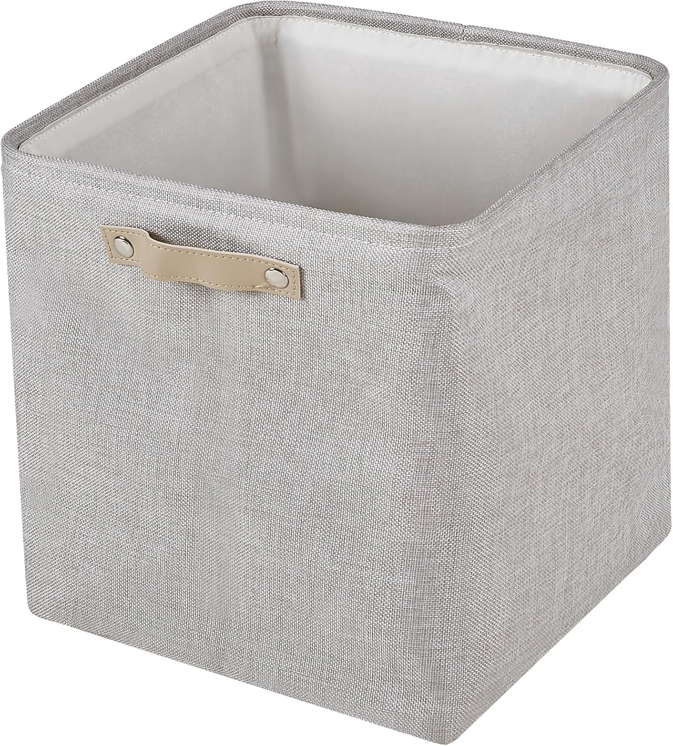 Detalle de VECELO KHD-BP07-APT 布製収納ボックス 33×33×33cm アプリコット 折りたたみ式・取っ手付き