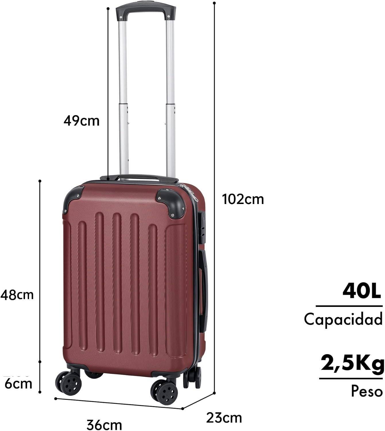 Detalle 2 de T-LOVENDO.ES Maleta de cabina rígida 55 cm