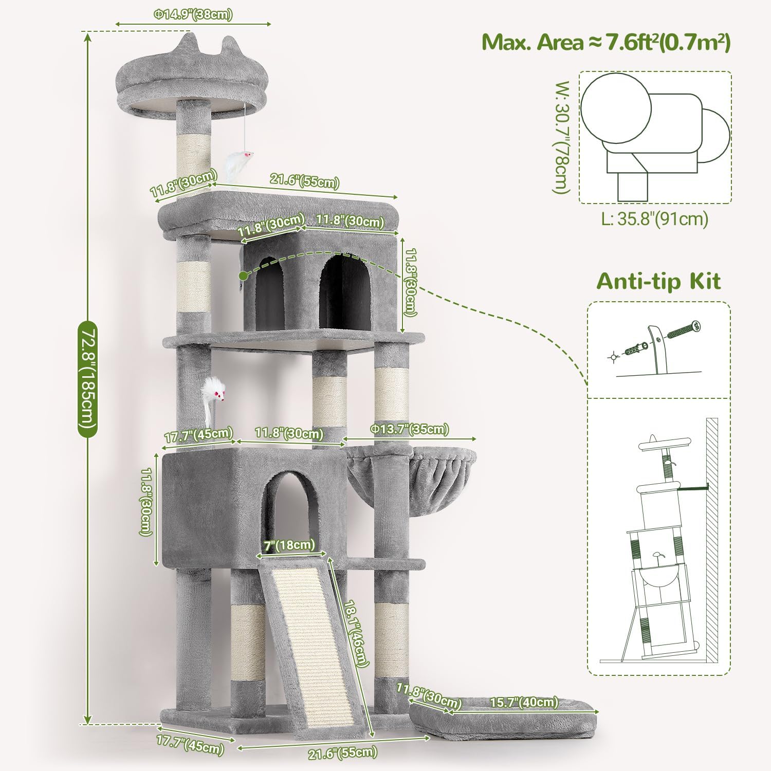 Thumbnail 6 de Globlazer Cat Tree, 72-Inch