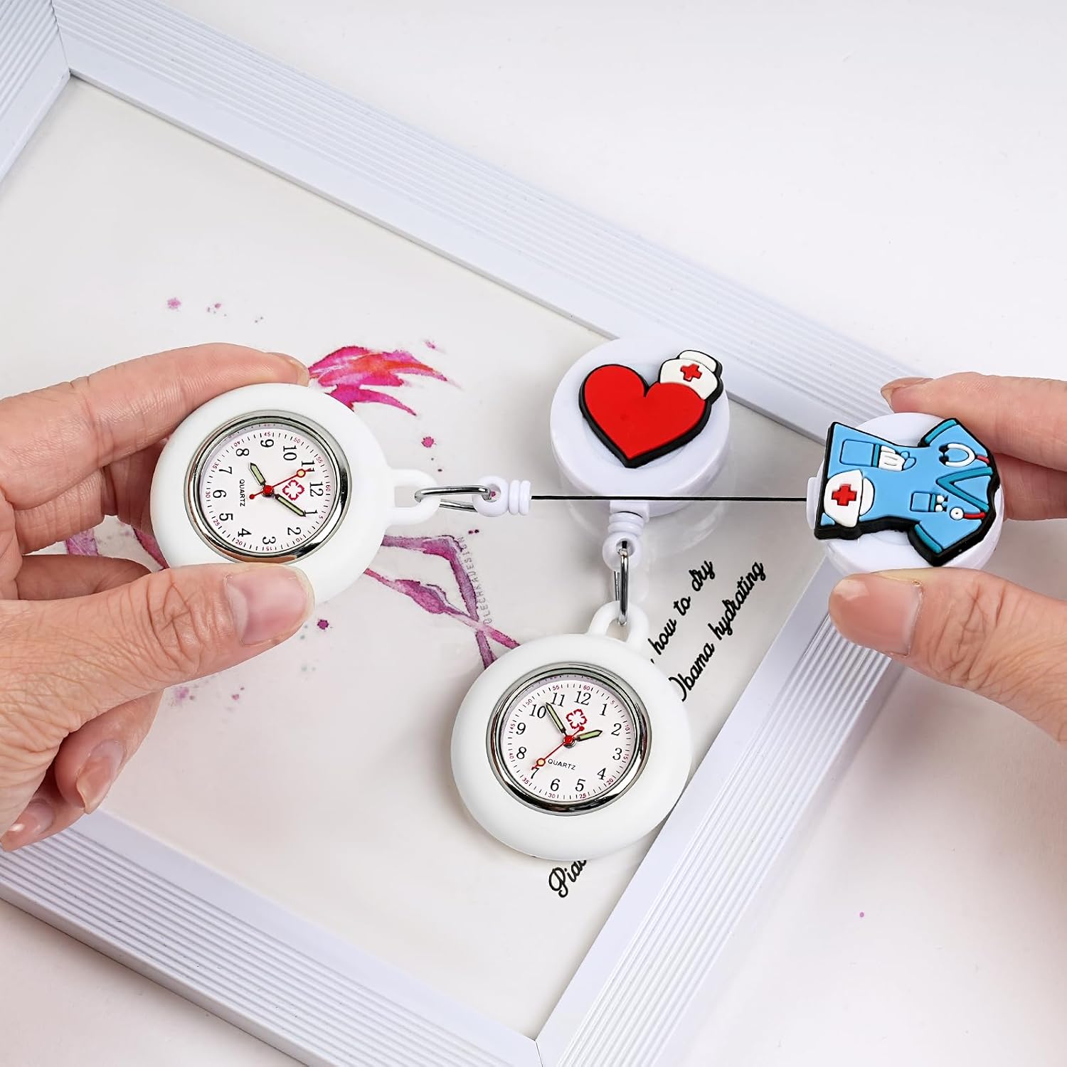 Thumbnail 4 de Vicloon Krankenschwester Armbanduhr Einziehbare Uhren mit Glow Pointer – 2er Set