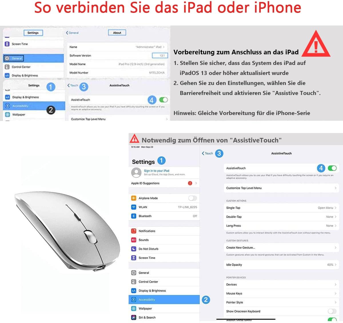 Thumbnail 4 de LEAPEST Kabellose Bluetooth Maus 2,4 GHz đź–±