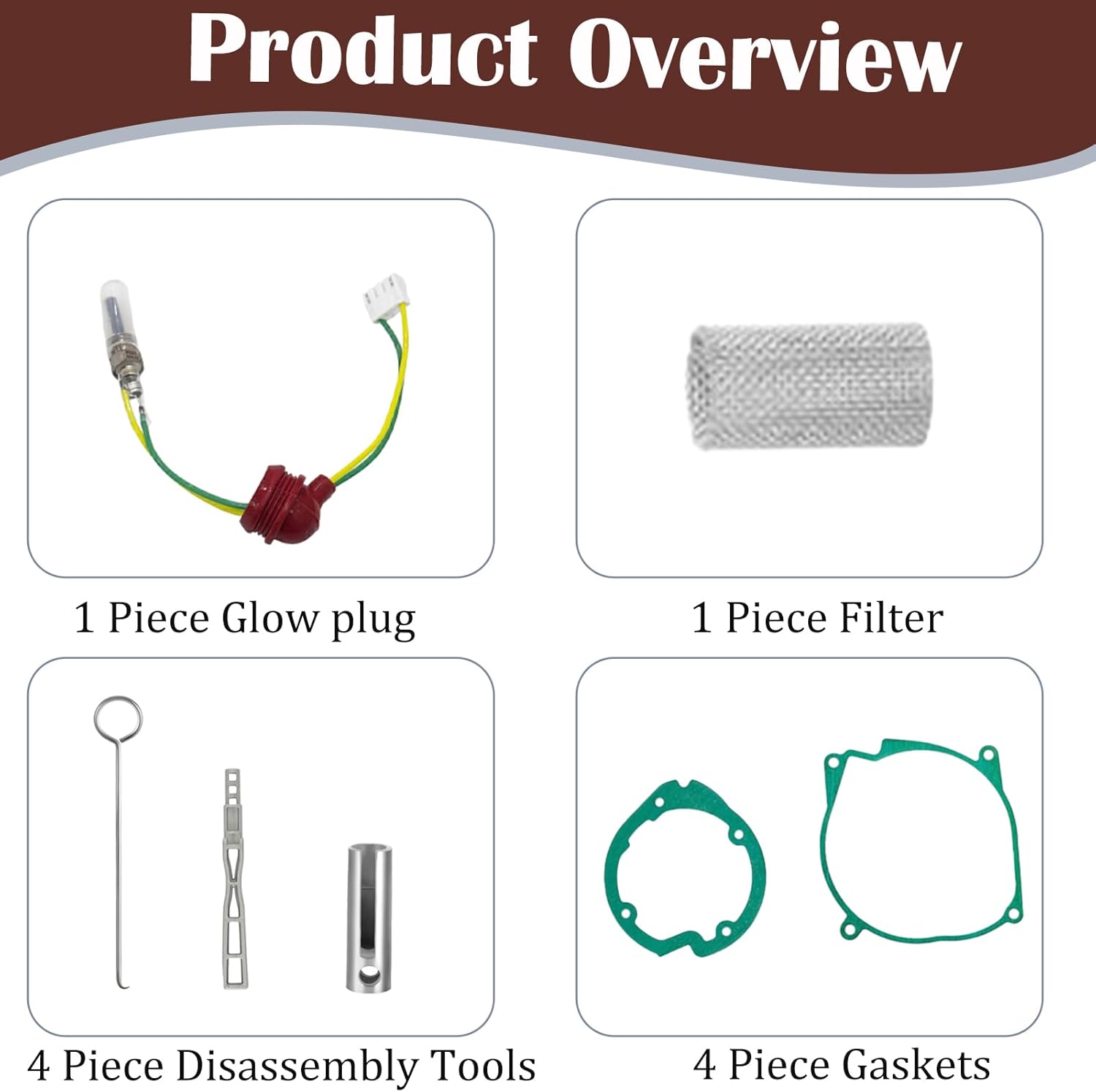 Thumbnail 2 de 9PCS Diesel Heater Glow Plug Repair Kit with Removal Tool for 12V 2KW–8KW Heaters