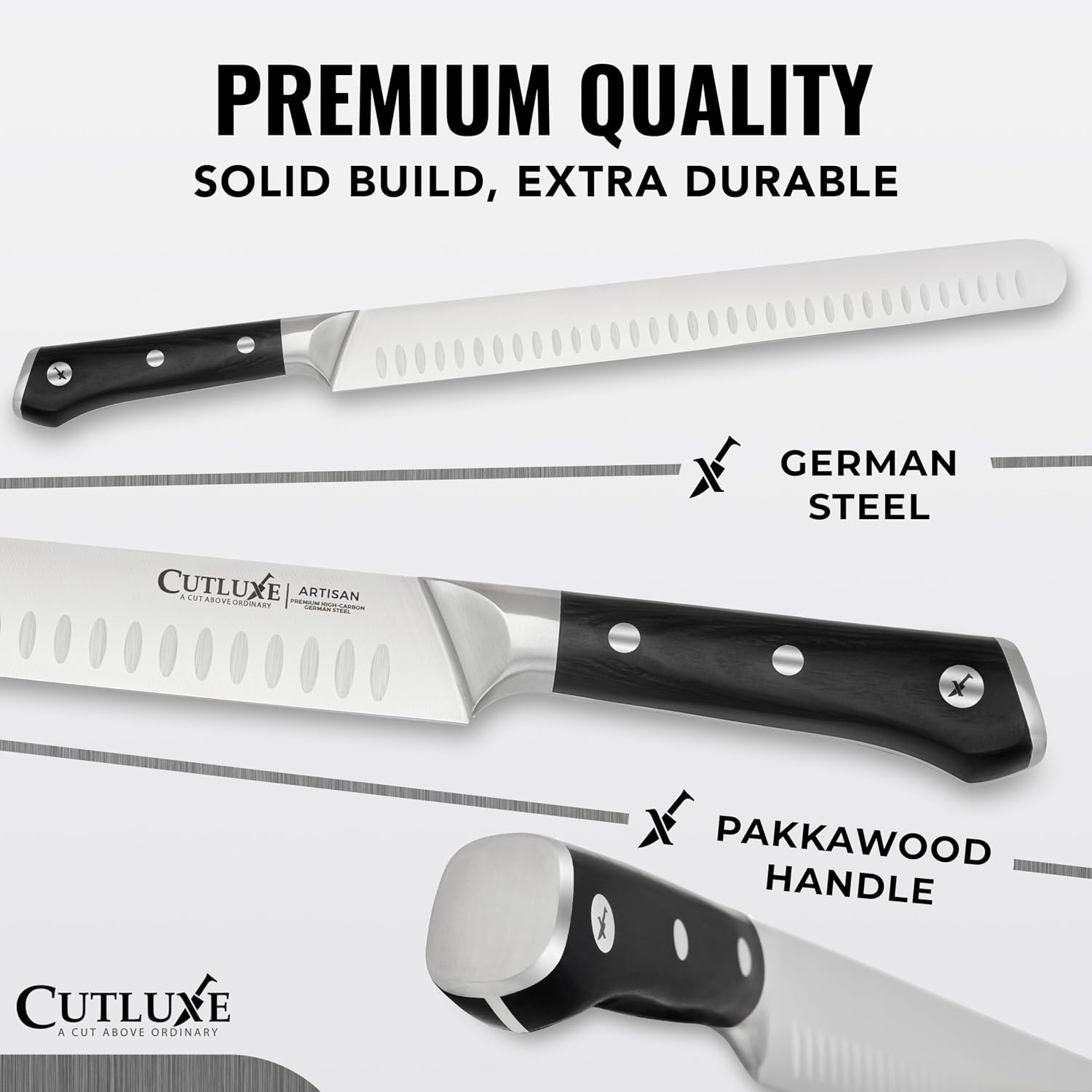 Detalle 2 de Cutluxe butcher knife set, 3-piece