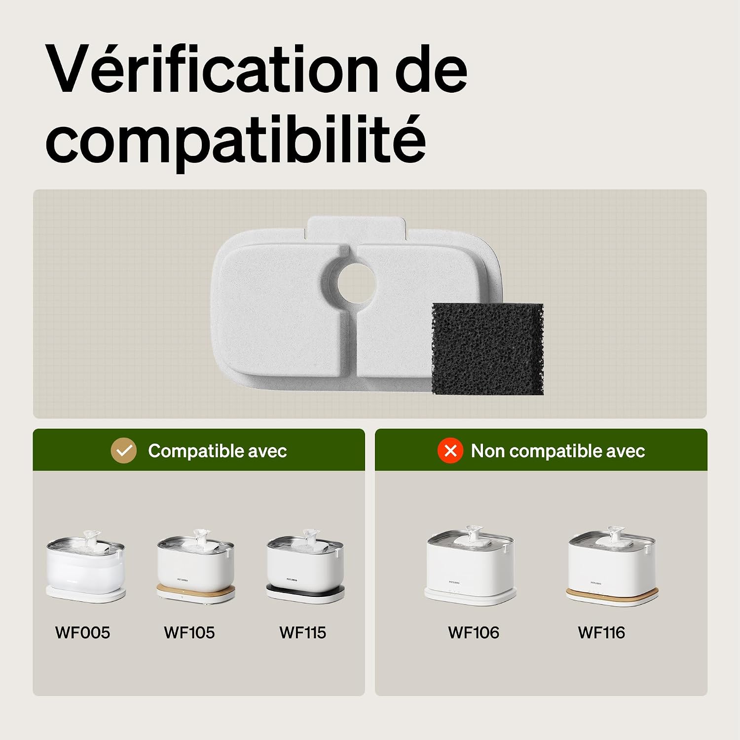 Thumbnail 1 de PETLIBRO Lot de 8 filtres pour Fontaine à Eau pour Chat – compatibles PLWF005, PLWF115 et PLWF105