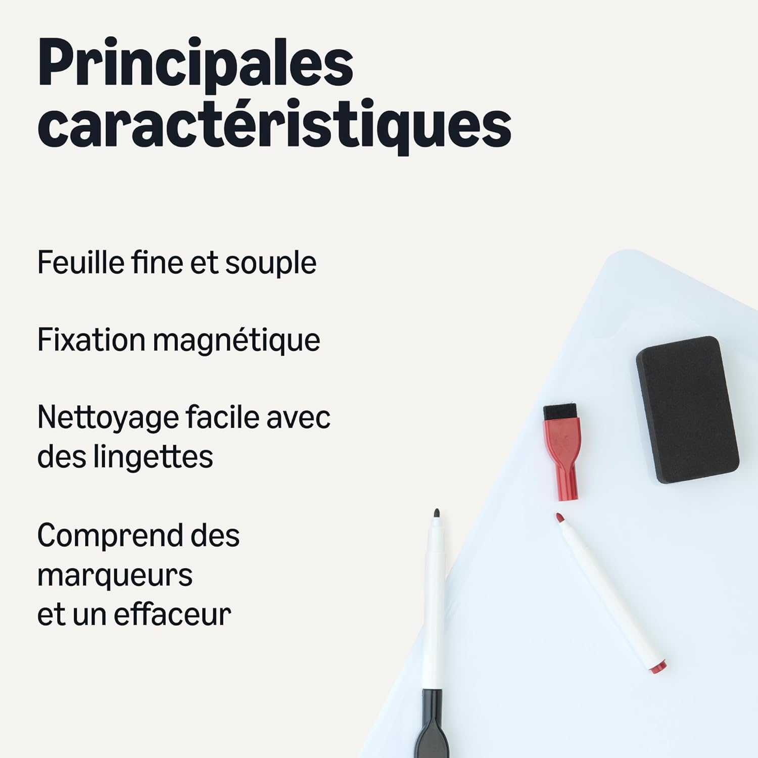 Thumbnail 1 de Tableau blanc magnétique Grand format Amazon Basics 33 x 50 cm – réfrigérateur, effaçable à sec