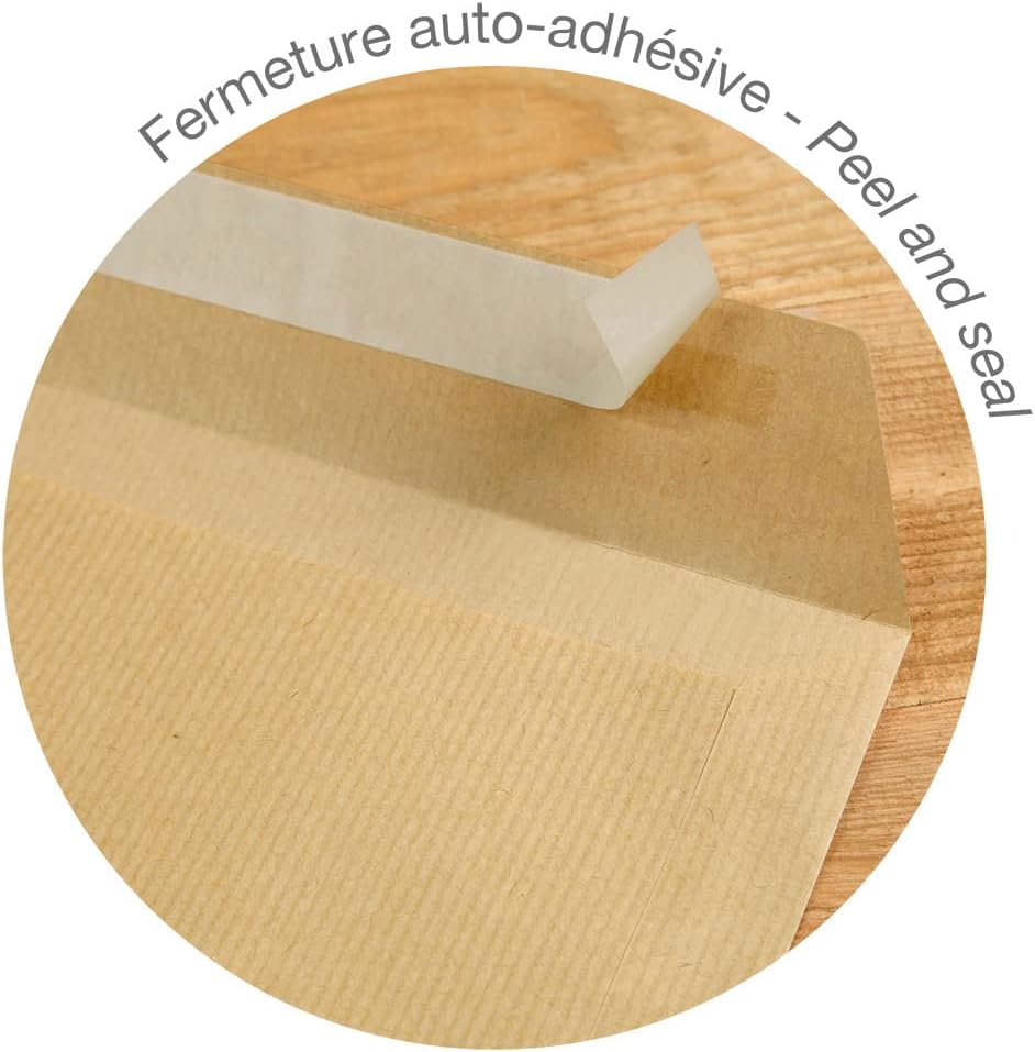 Thumbnail 3 de Clairefontaine 754C – Pochettes Kraft Milleraiés Brun 24-260x330 mm, 90 g/m², 250 unités