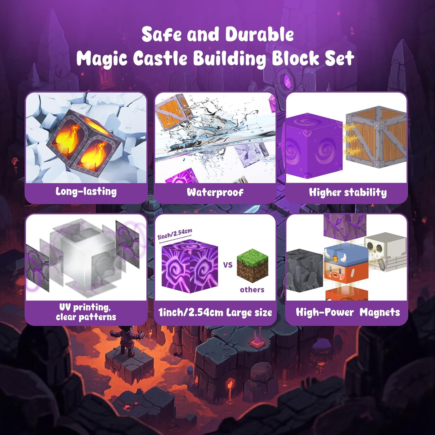 Detalle de Mini Magnetic Blocks Travel Toys für Kinder 3–8, 35 Teile im Etui – Magnetbausteine für unterwegs