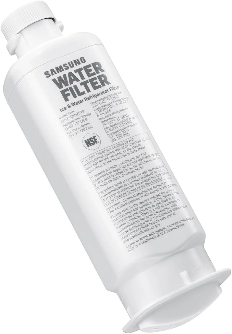 Detalle de Samsung HAF-QIN/EXP Genuine Refrigerator Water Filter — 6-Month Life, Square-Filter Compatibility