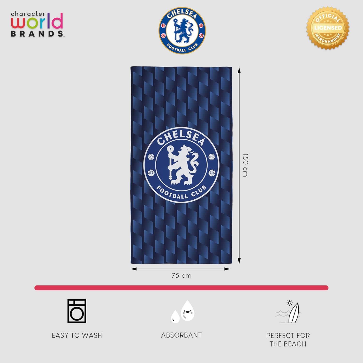 Thumbnail 3 de Serviette officielle Chelsea FC 75×150 cm 🏖
