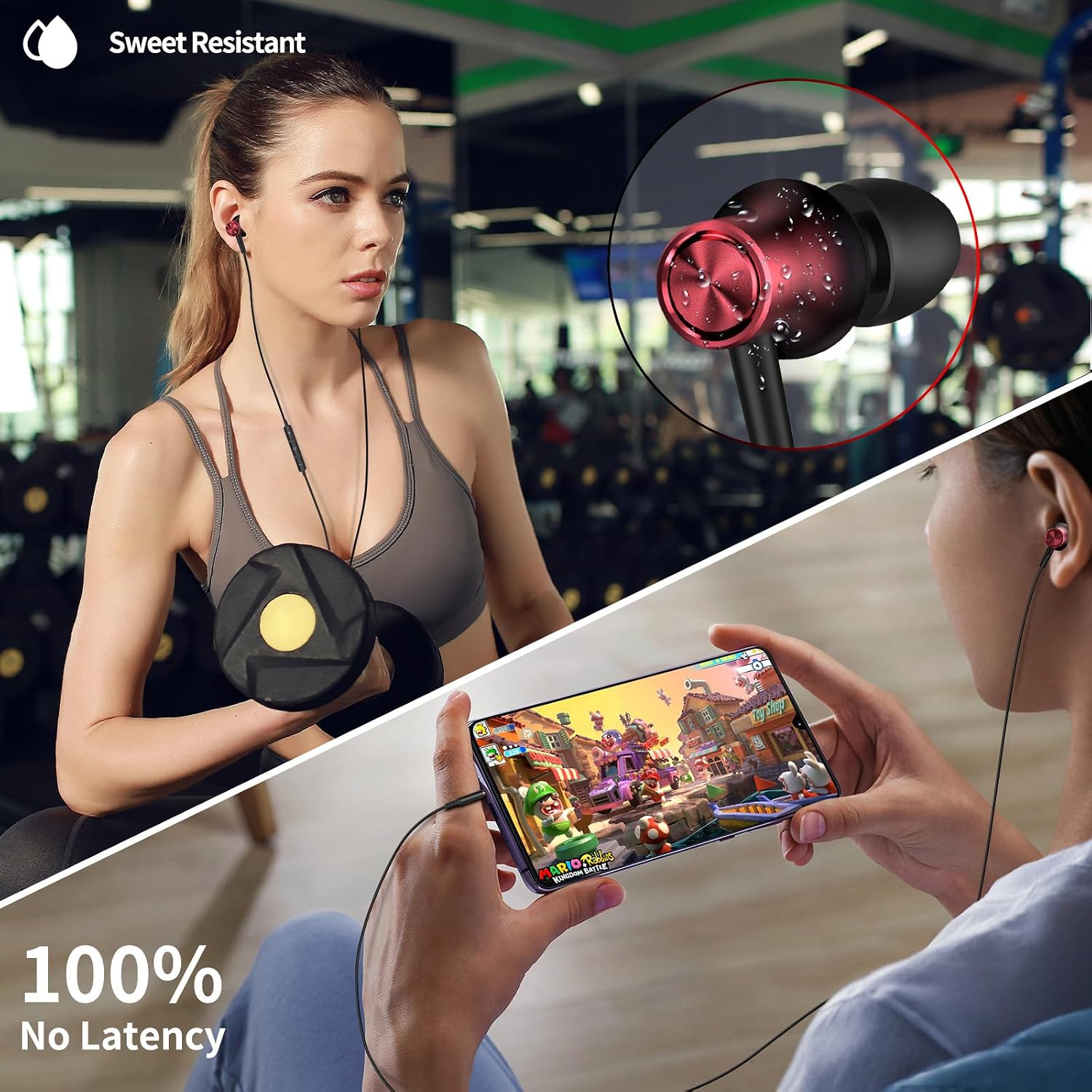 Detalle de HGCXING HGCXING00043 Wired Earbuds, 3.5 mm Magnetic In-Ear Headphones