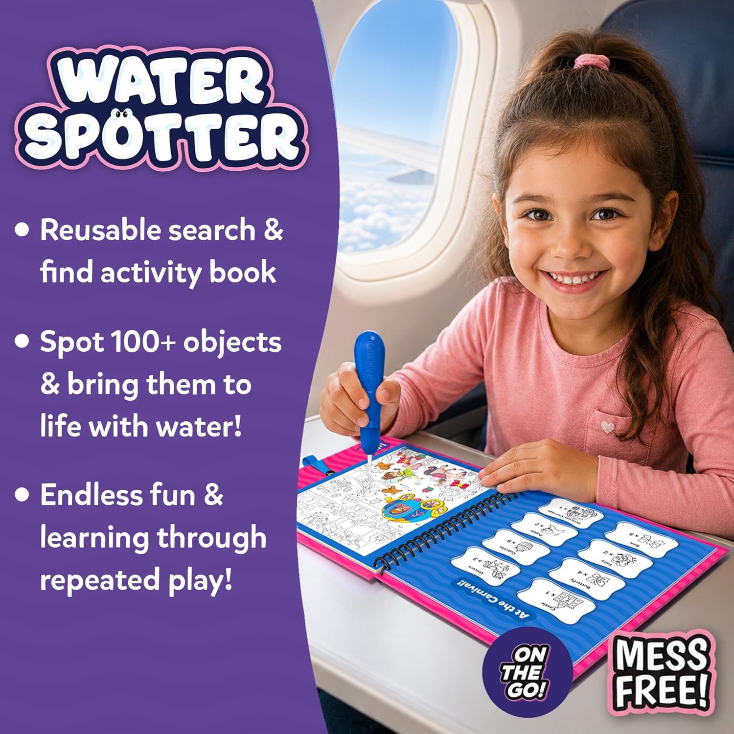 Thumbnail 1 de Skillmatics Reusable Search & Find Book – Water Spotter (Unicorns & Princesses)