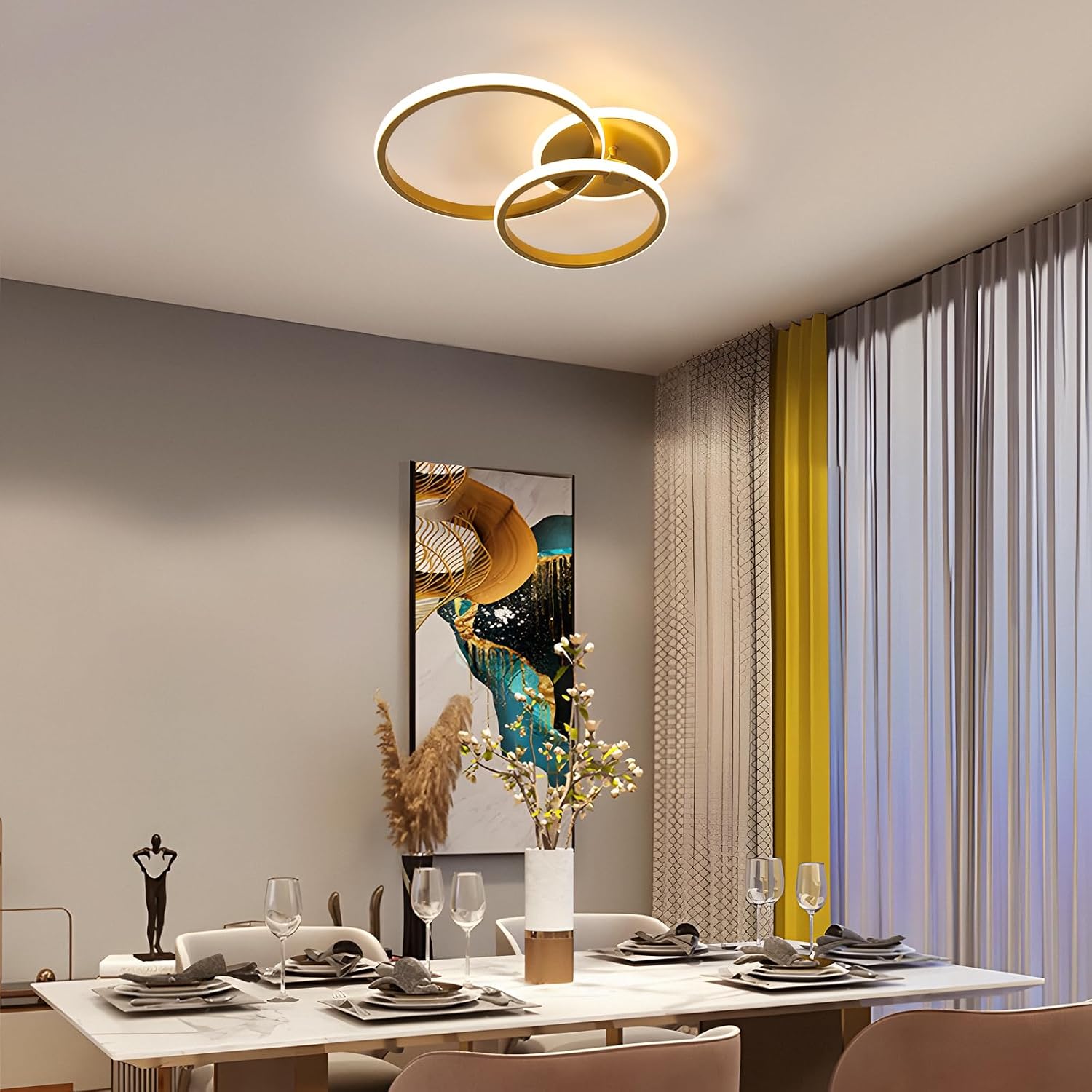Detalle de Mckalen plafoniera LED 42W rotonda oro
