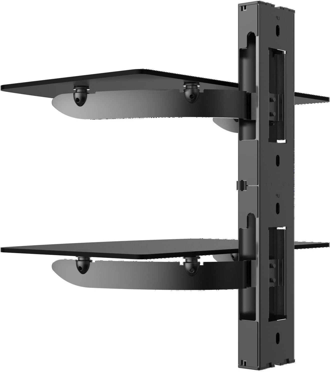 Thumbnail 3 de TTAP 2x Floating Black Glass Shelves Mount Bracket