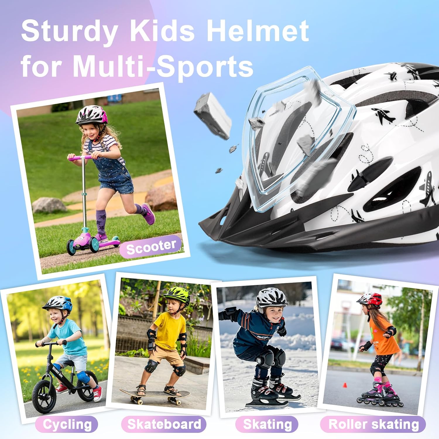 Thumbnail 6 de Kids Bike Helmet for Age 8-15: Lightweight Adjustable Multi-Sport Helmet (54-59cm)