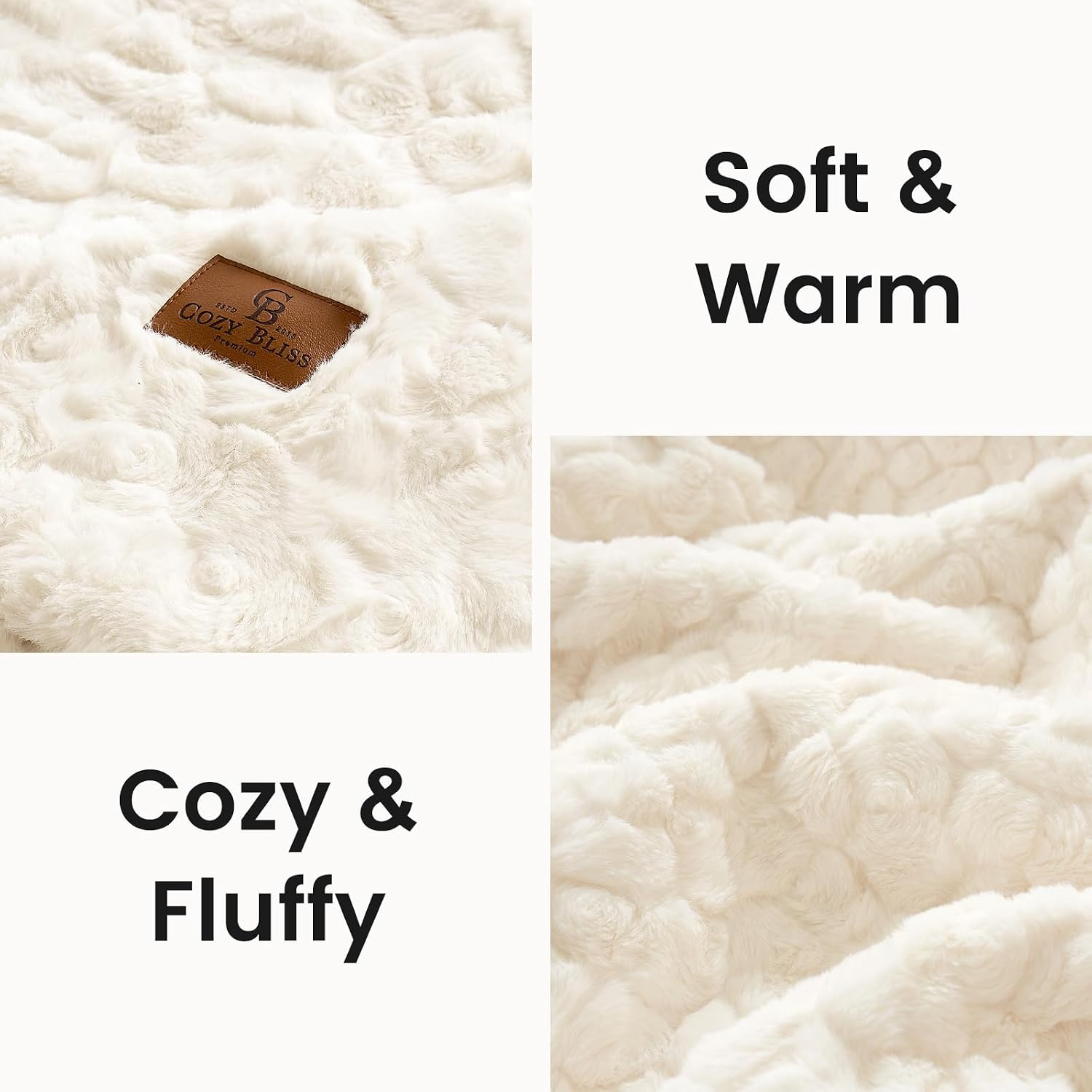 Thumbnail 5 de Cozy Bliss Faux Fur Throw Blanket 55×70 in
