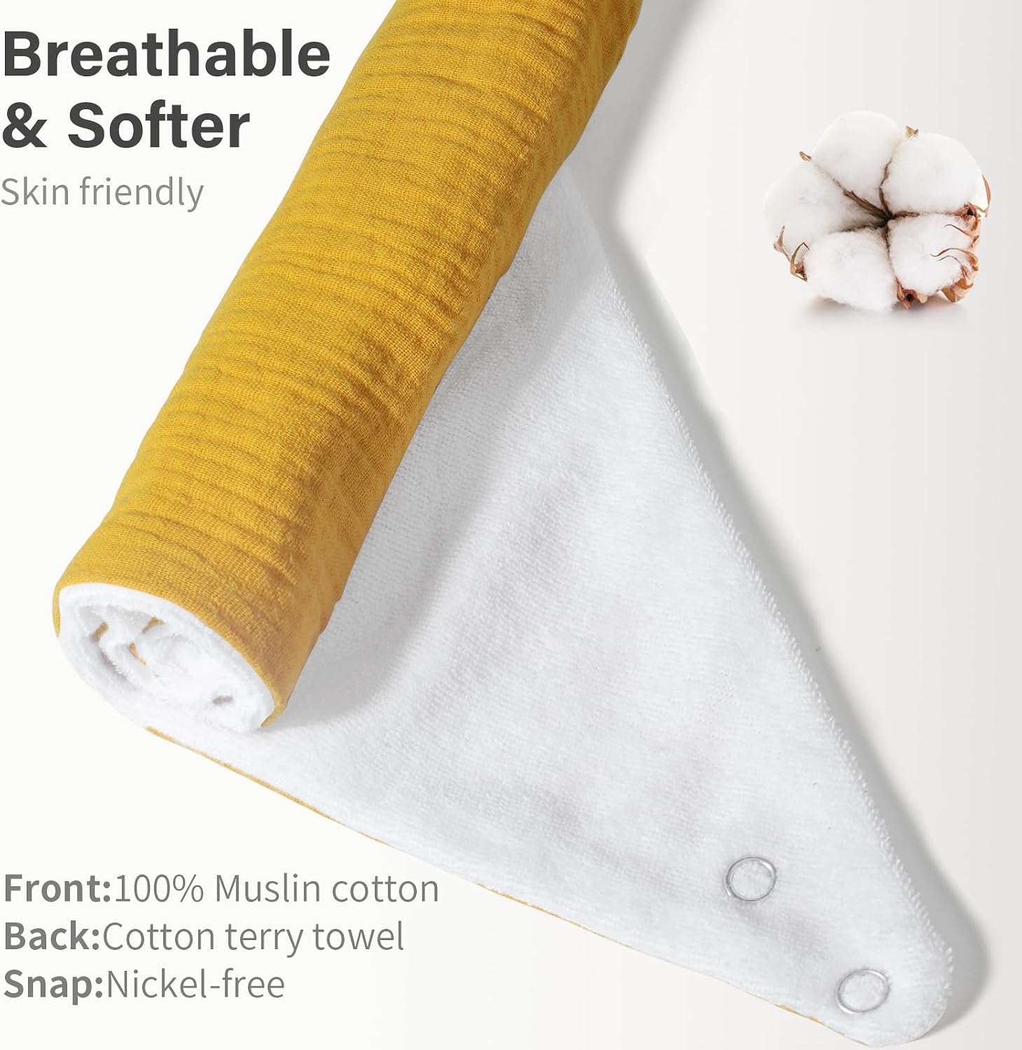 Thumbnail 2 de NISXABEBE Muslin Baby Bibs 6 Pack – Adjustable Dribble Bandana Bibs, Soft Cotton Muslin with Snap Closures