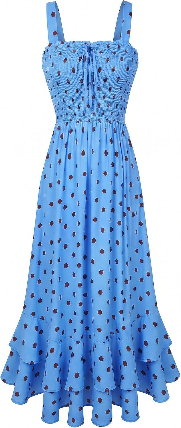Thumbnail 6 de GRACE KARIN Damen langes Blumenkleid Ärmellos Spaghettiträger – Maxikleid für Strand, Freizeit & Urlaub
