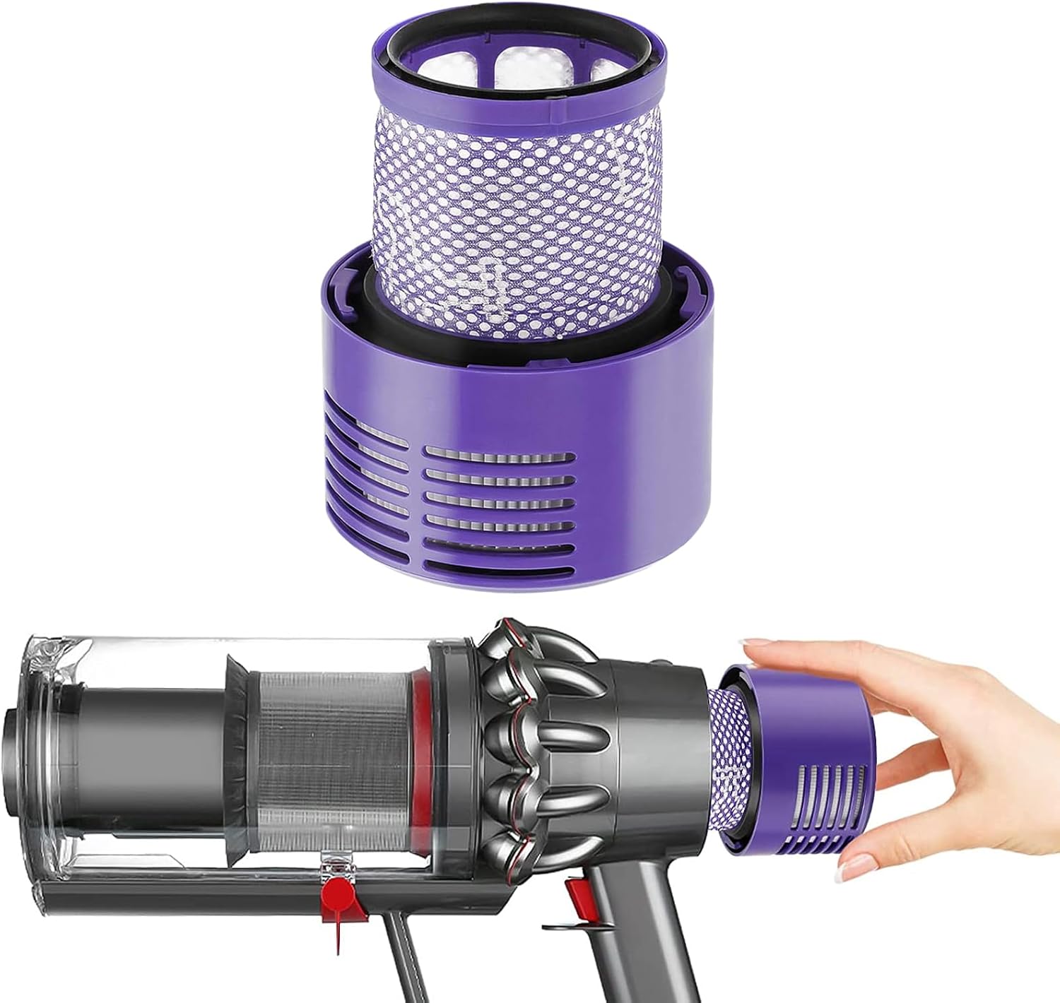 Detalle de PELlyda 3-Pack Replacement Filters for Dyson V10 Cyclone Series
