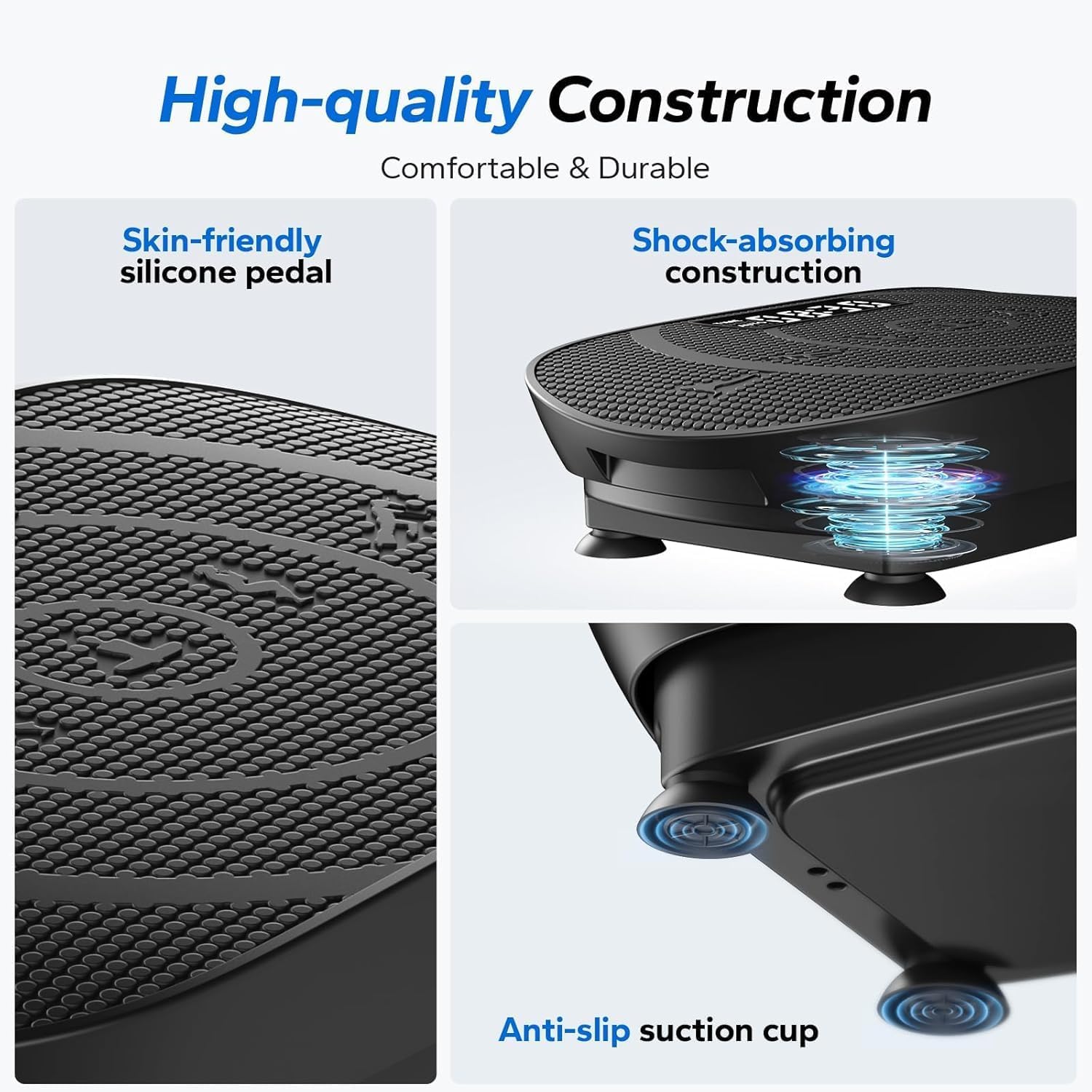 Thumbnail 4 de MERACH CV30 Pro Curved Vibration Plate, 10 Levels, Bluetooth and LED Display