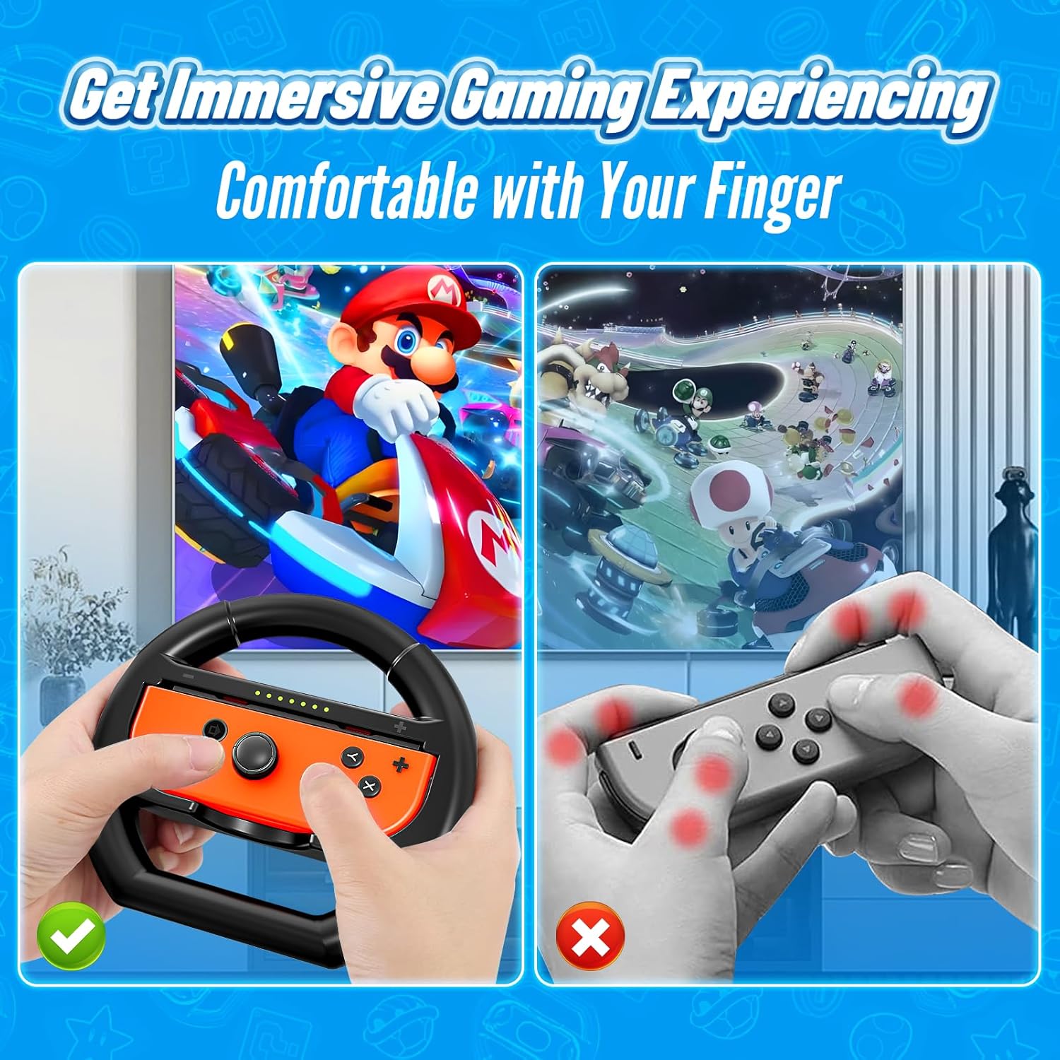 Thumbnail 2 de Shadowin 2 Packs Steering Wheels for Nintendo Switch & OLED Controller