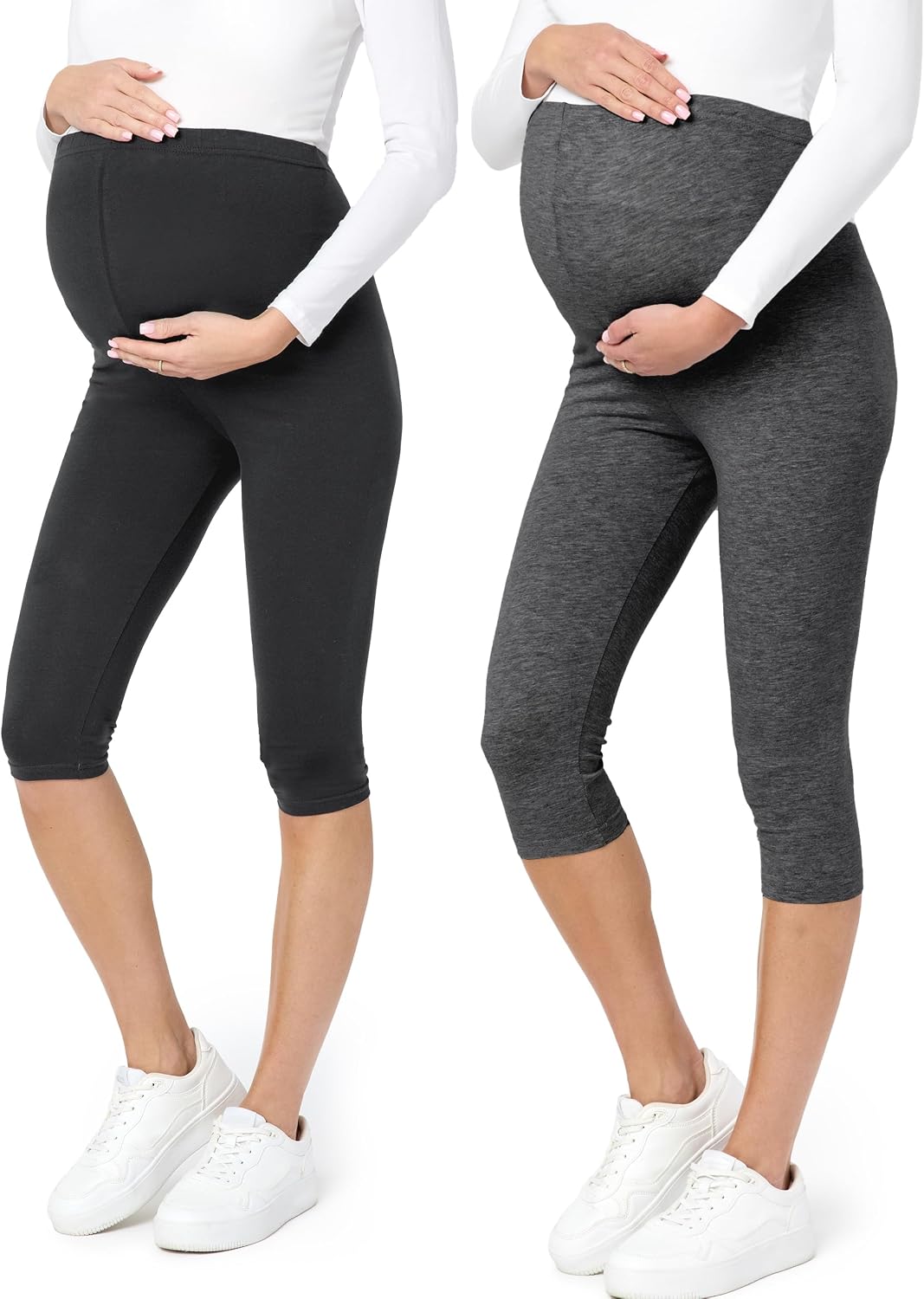 Detalle de Be Mammy Leggings premaman 3/4 in 2 pack BE20-229