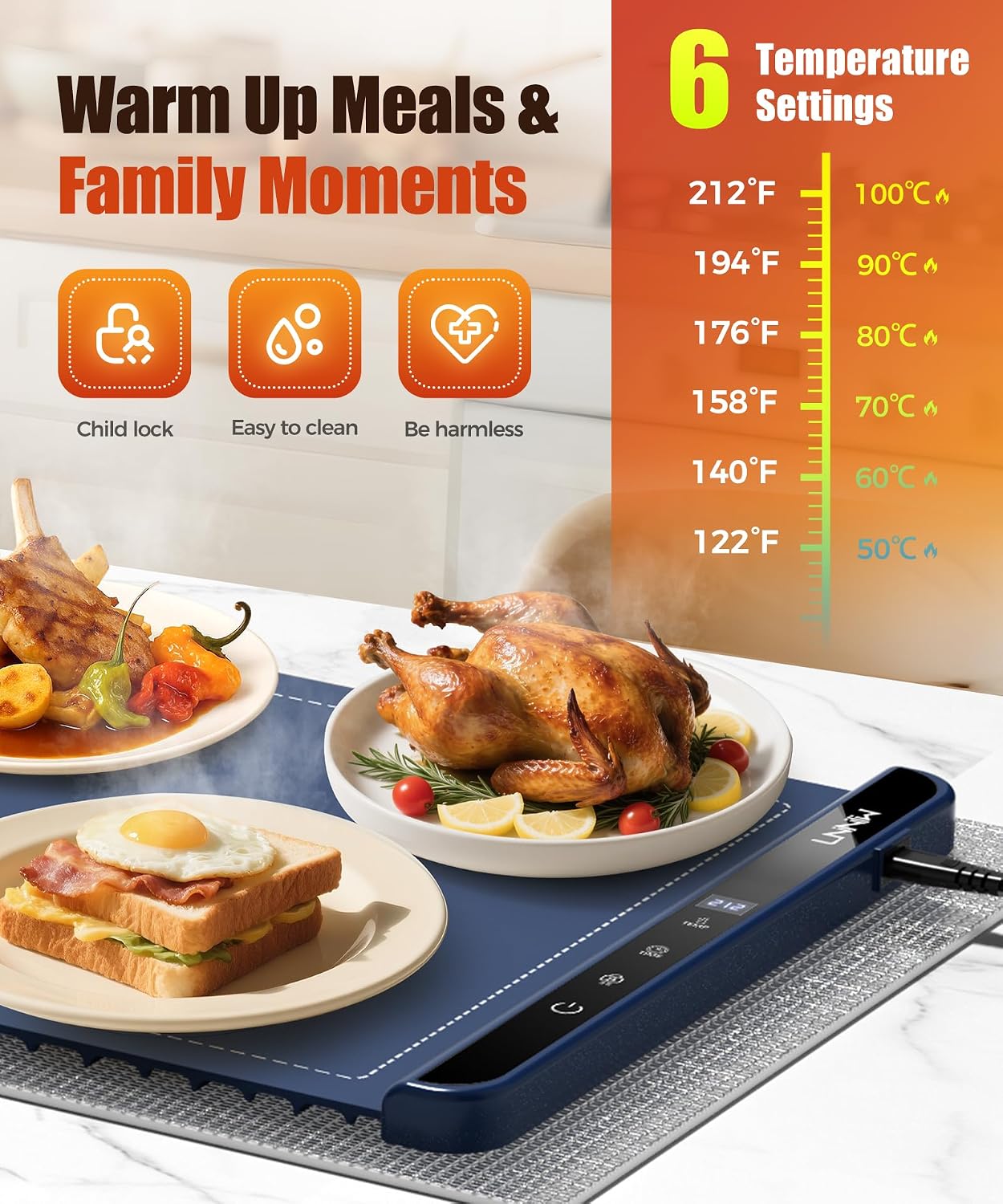 Detalle de LNNIW Food Warming Mat, 36 x 15 Inch