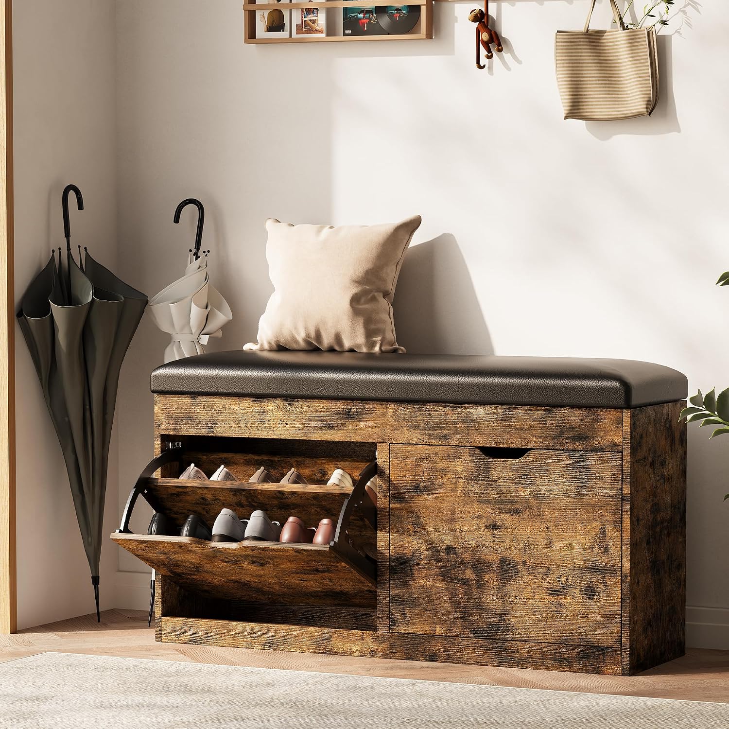 Detalle de Astimey Shoe Storage Bench, 40-Inch