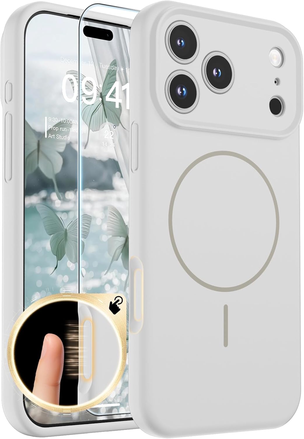 Detalle de SUPFINE Magnetic Case for iPhone 17 Pro Max — MagSafe Compatible, with 9H Screen Protector & Full Camera Protection